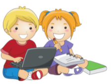 Child using a digital device under supervision